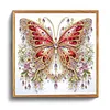 Red Butterfly DIY Partial Drill Special Shape Diamond Painting Kit 30x30cm