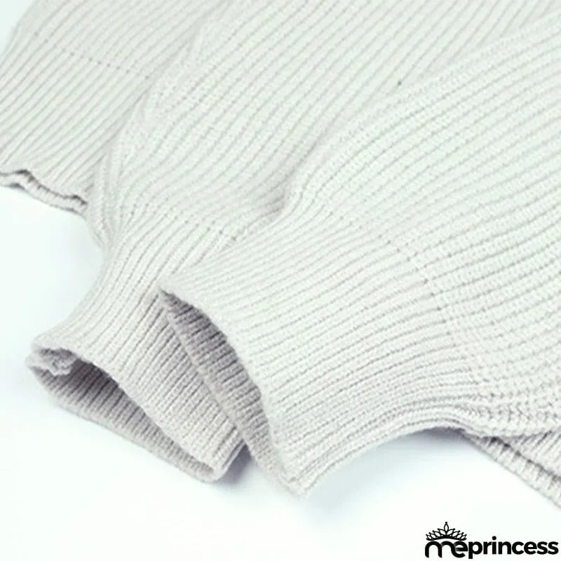 Casual Buckle Solid Color V Neck Sweaters(4 Colors)