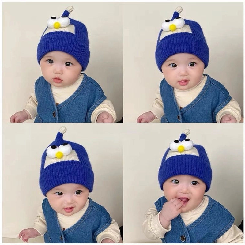 Baby Hat Autumn And Winter Boys And Girls Baby Knitted Wool Hat Cute Super Cute Baby Big Eyes Pullover Cap Trendy