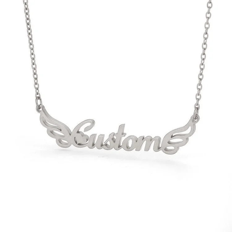 Personalized Angel Wing Name Necklace