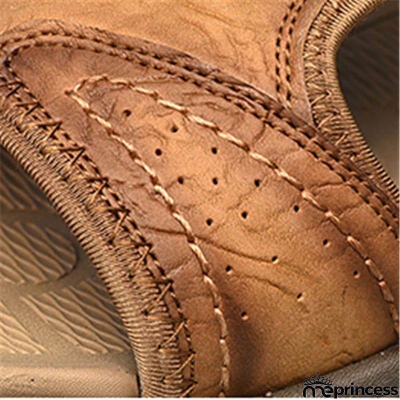 New Mens Casual Open Toe Cowhide Leather Sandals