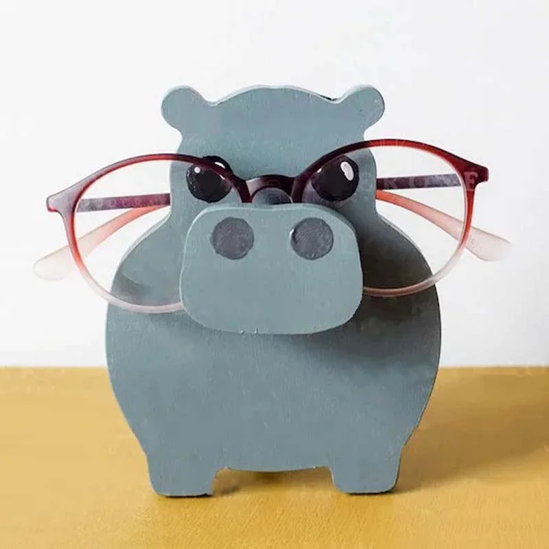 VigorDaily Handmade Glasses Stand Lovely Hippo