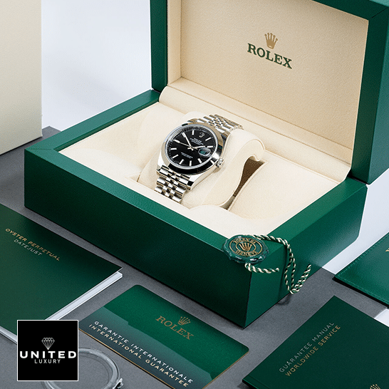 Rolex Datejust 11823 Black Dial Replica in the rolex box and warranty card