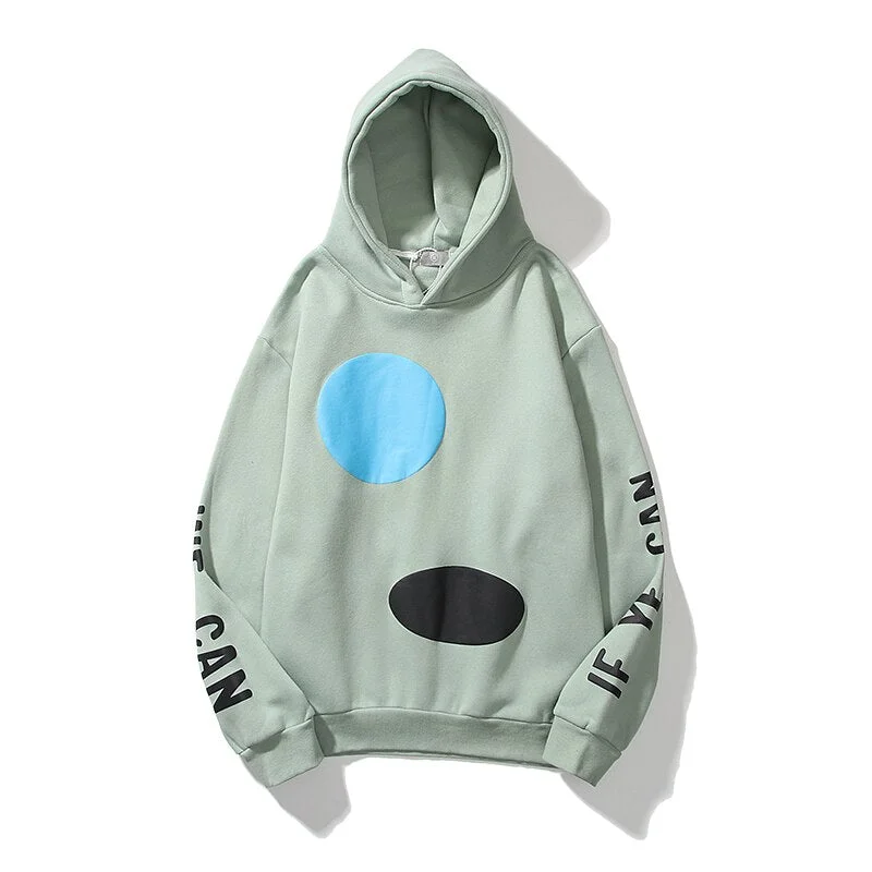 Kanye West Smiley Lucky Me Foam Letter Flame Hoodies Men and Women Stranger Things Oversize Loose Sweatshirt Hooded Casual Hoody