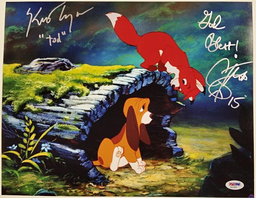 KEITH COOGAN + COREY FELDMAN Signed 11x14 Photo Poster painting THE FOX AND THE HOUND w/ PSA/DNA