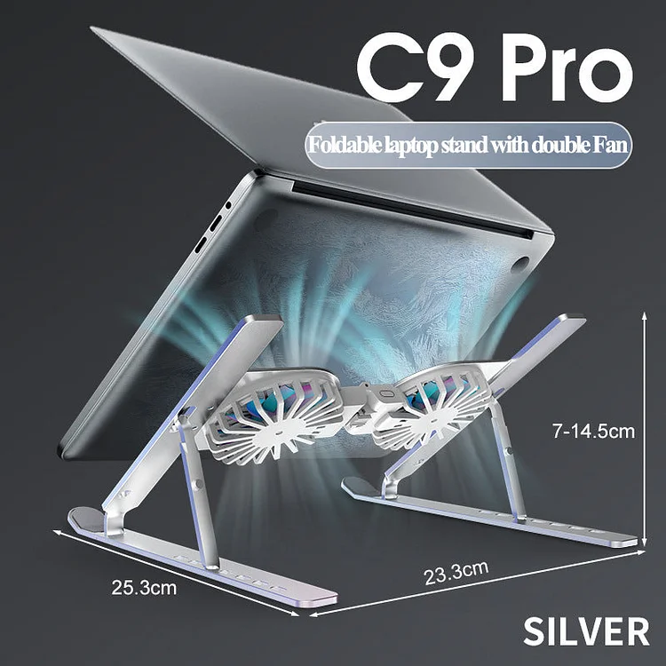 C9 Pro Adjustable Laptop Stand with USB Cooling Fan