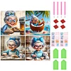 (US Only)4pcs Diamond Painting - Full Round Drill - Grandma (Canvas|30*30cm)