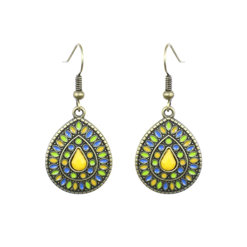 Women's Bohemian Exotic Water Drop Flower Earrings