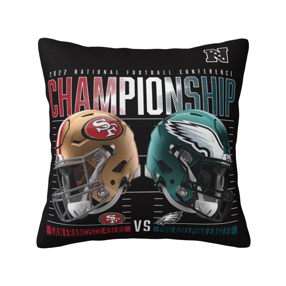 Philadelphia Eagles vs. San Francisco 49ers 2022 NFC Championship High Definition Decorative Throw Pillow