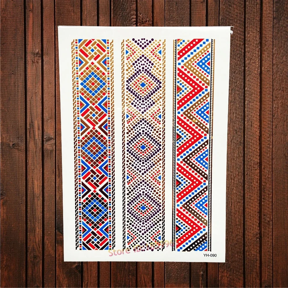 Sexy Leopard Print Tattoo Gold Metallic Wing Design Temporary Tattoo Sticker Women Body Art Waterproof Fake Tatoo Decals AYS-125