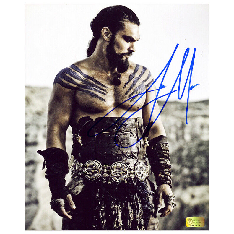 Jason Momoa Autographed Game of Thrones Khal Drogo Dothraki Warrior 8x10 Photo Poster painting