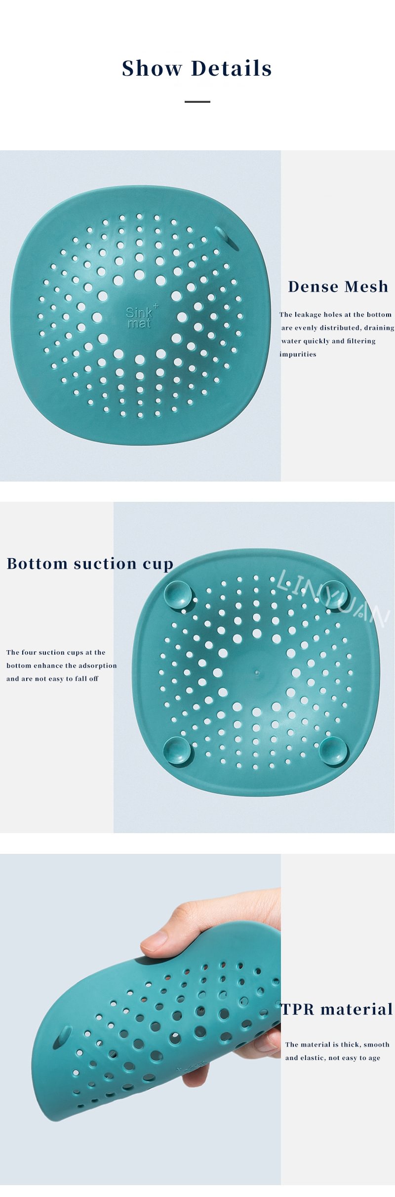Household Kitchen Sink Filter Shower Drain Hair Catcher Stopper