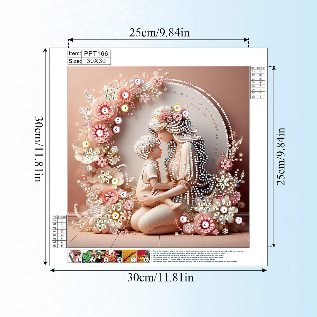 Diamond Painting - Partial Special Shaped Drill - Mother Son Warmth(Canvas|30x30cm)