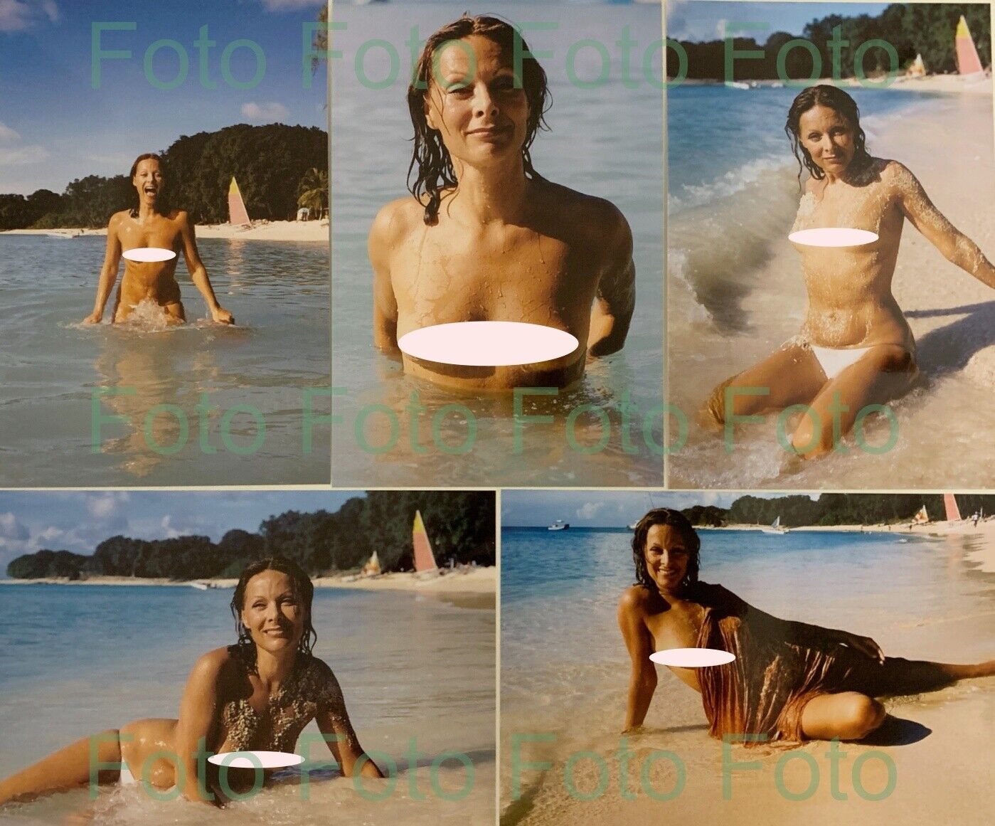 Heide Keller 5 X Photo Poster painting IN Sea at the Beach 10 X 15 CM TV Traumschiff Star