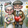 Old Couple-11CT Stamped Cross Stitch 40*40cm/15.75*15.75in tapestrymarket