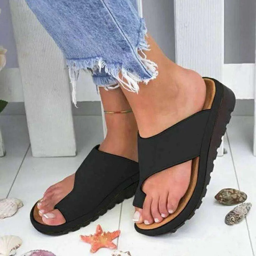 Breakj Breakj Lady Wearing Leather Tods And Covers Cool Slippers Women's Large Size Women's Shoes 40-43