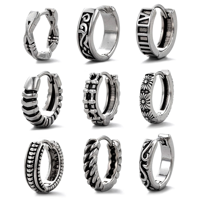 1 Piece Vintage Style Printing Solid Color Flower 316 Stainless Steel Ear Studs