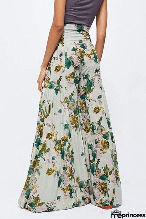 Print Belted Palazzo Pant