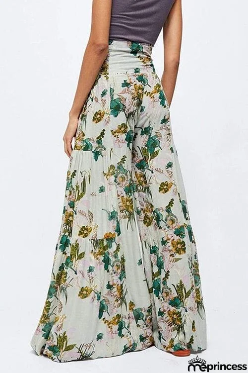 Print Belted Palazzo Pant