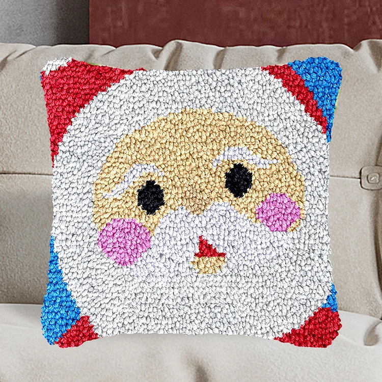 Big Face Santa Pillowcase Latch Hook Kit for Adult, Beginner and Kid veirousa