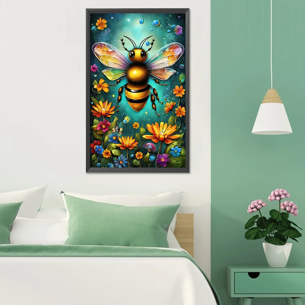 Diamond Painting - Full Round Drill - Flower Bee(Canvas|30*50cm)