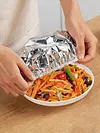 Reusable Aluminum Foil Food Covers Elastic Bowl Covers Fits Various Dish Shapes Food Warmers for Home Dining Parties Outdoor Picnics