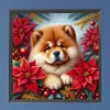(40*40cm)Xmas Dog - Square Partial AB Drill Diamond Painting