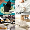 10 Pack | Black Premium 250 GSM Polyester Cloth Dinner Napkins | 20"x20"