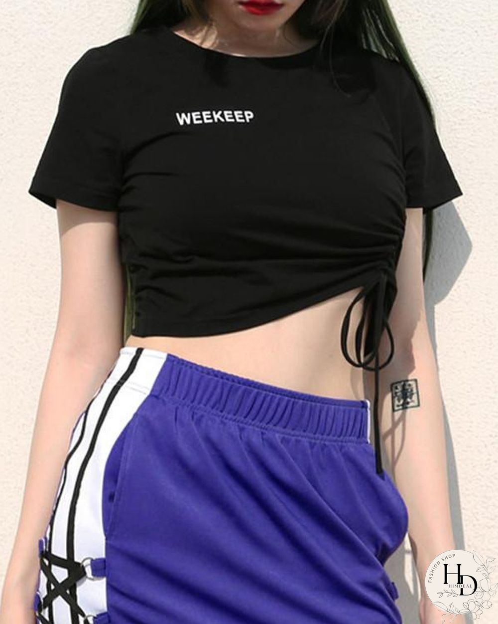 Women's Letter Print Short Sleeve Short T-Shirt