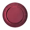 10 Pack | Burgundy Disposable 13" Charger Plates, Cardboard Serving Tray, Round with Leathery Texture - 1100 GSM