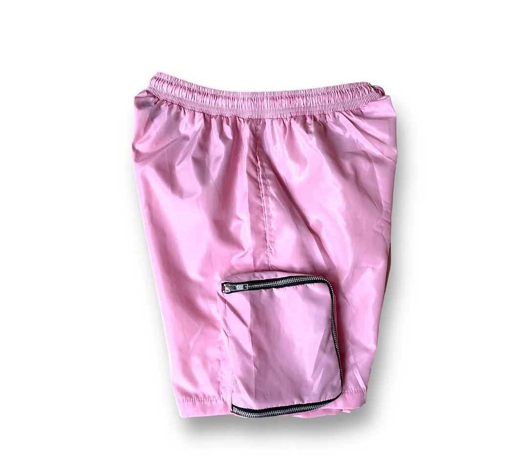 Nylon Cargo Shorts - Blush