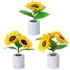 A sparkling sunflower lamp a twinkling sunflower tree three-color lighting realistic 3D design USB c