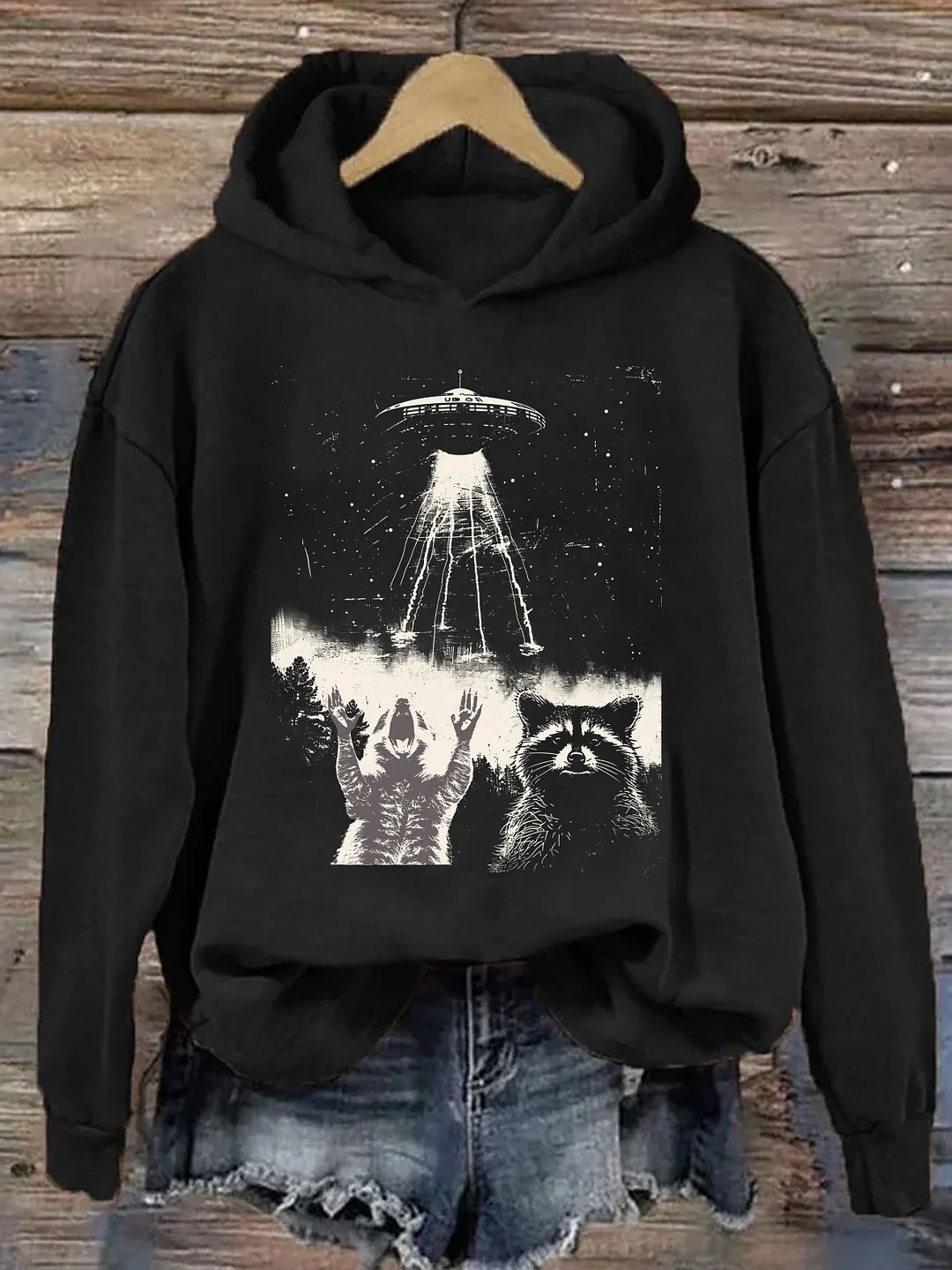 Raccoon UFO Hoodie