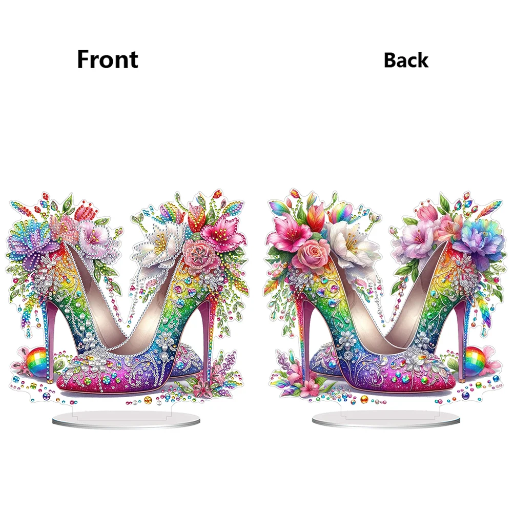 5D DIY High Heels Acrylic Special Shape Diamond Painting Desktop Ornament for Beginner