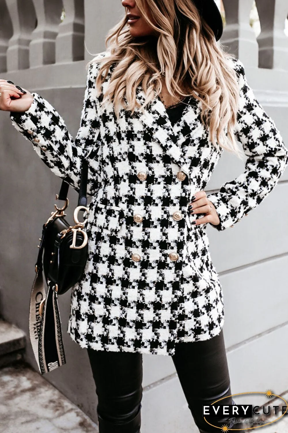 Fashion Street Plaid Turn-back Collar Outerwear(5 colors)