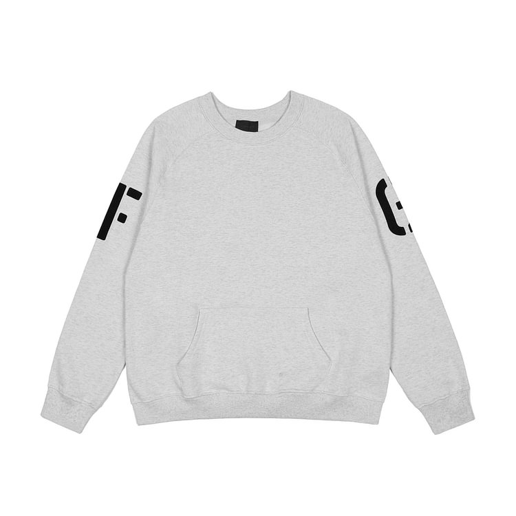 Fog Essentials Long Sleeve round Neck Sweatshirt Fog Left and Right Arm FG Letter Crew Neck Pullover Sweatshirt