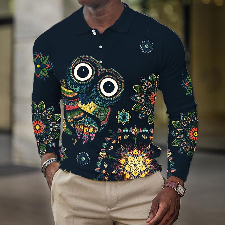 Men's casual fashion printing polo shirt