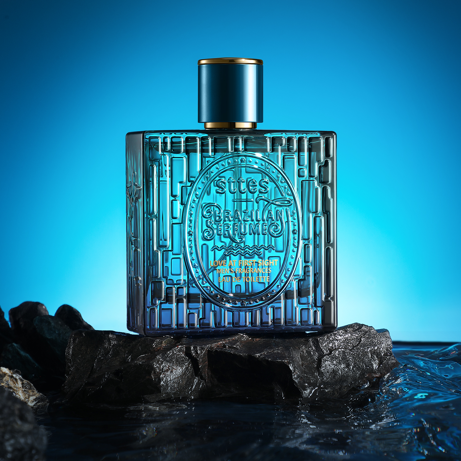 Sttes Men&rsquo;s Eau de Toilette 01# &ndash; Love at First Sight &ndash; 100ml EDT &ndash; Fresh Mint, Marine Notes, Amber, Vanilla & Cedar Scent