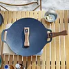 2Pcs Sapele Outdoor Grill Pan Handle Camping Anti-Scalding Barbecue Pan Handle