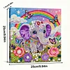 DIY Pearl Painting Baby Elephant for Home Decor with Frame(25x25cm)