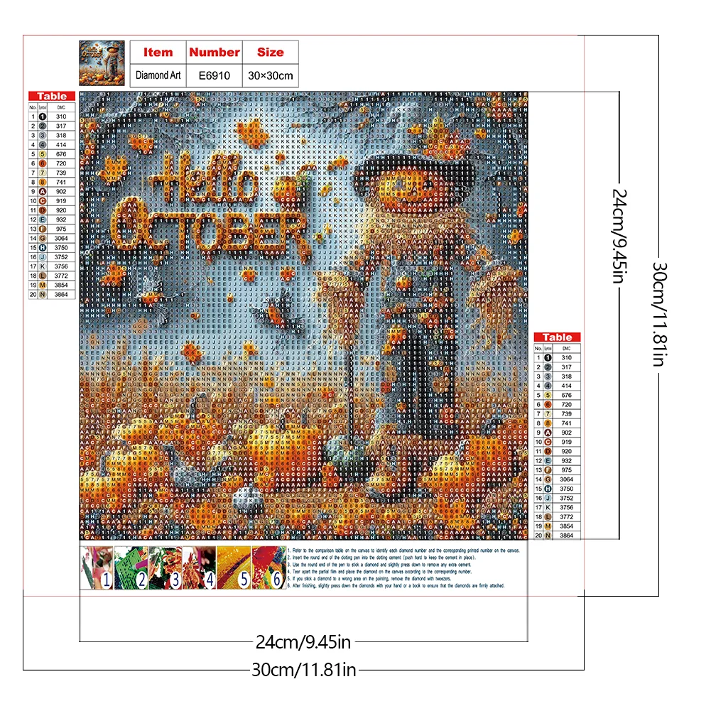 Diamond Painting - Full Round Drill - Halloween Scarecrow(Canvas|40*40cm)