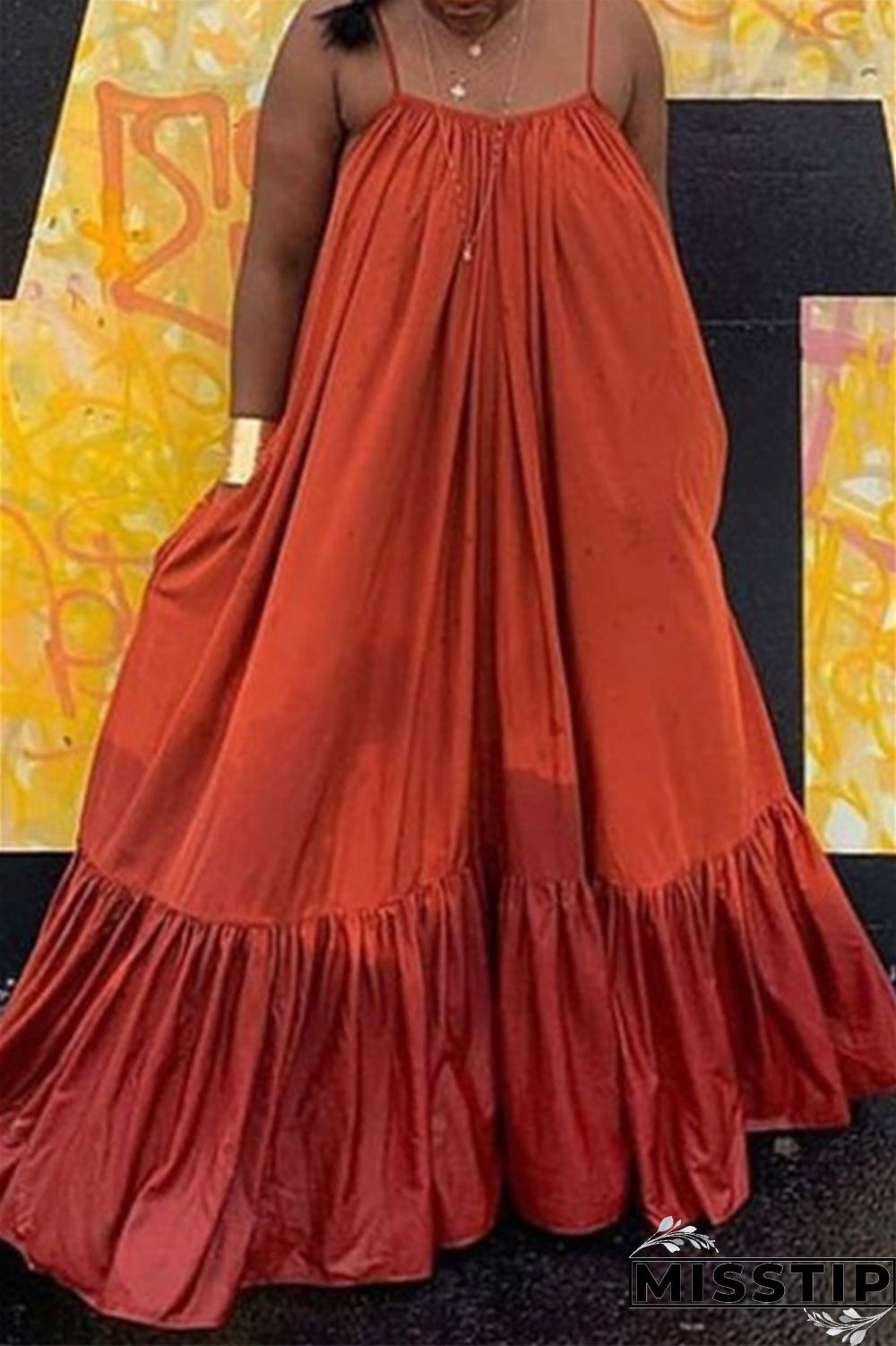 Pink Sexy Casual Solid Backless Spaghetti Strap Loose Sling Dress