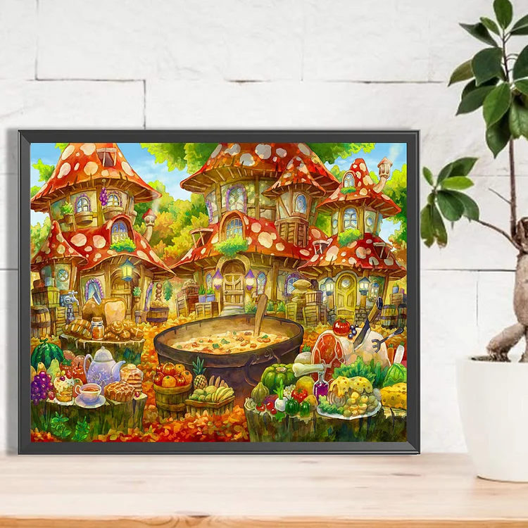 DIY 5D Diamond Painting Kits Rhinestone Mushroom Cottage Fairytale