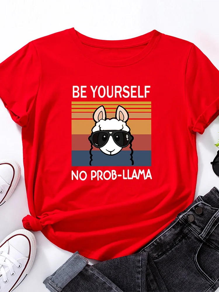 Bestdealfriday Be Yourself No Prob Llama Funny Tee