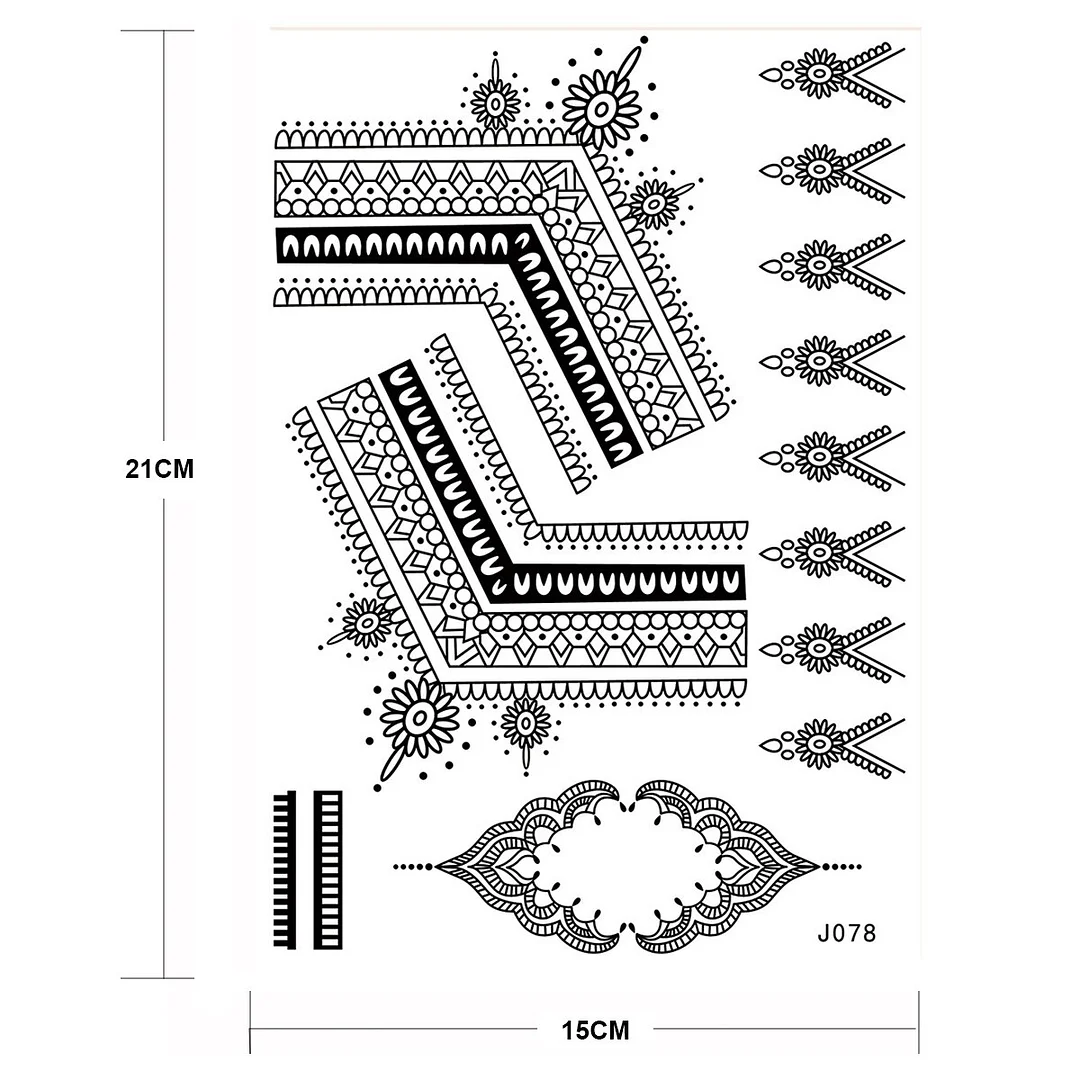 Sdrawing Temporary Tattoo Sticker Henna Mehndi Totem Flash Tatto Butterfly Flower Hand Fingers Body Art Arm Fake Tatoo Women
