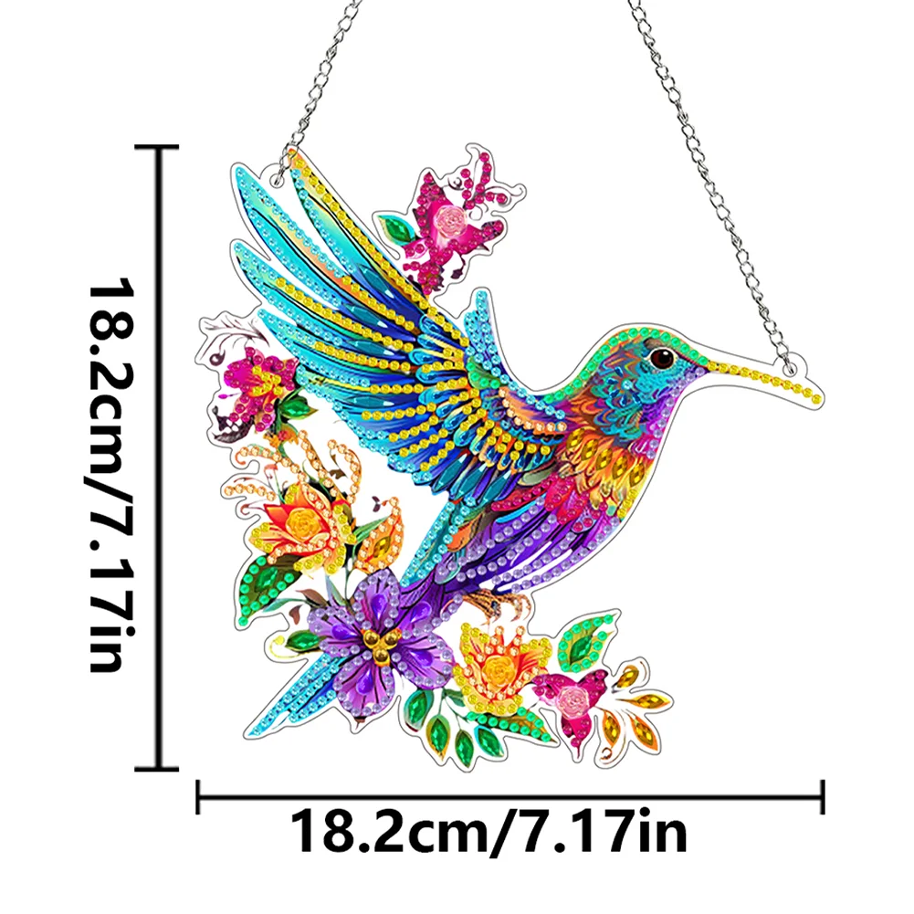 DIY Hummingbird Acrylic 5D DIY Diamond Art Pendant Home Decoration