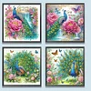 (US Local)4Pack Peacock-Crystal Rhinestone Diamond Painting(30x30cm)