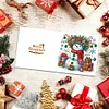 (US Only)6PCS DIY Xmas Snowman Diamond Art Greeting Cards Congratulations Cards & Gifts