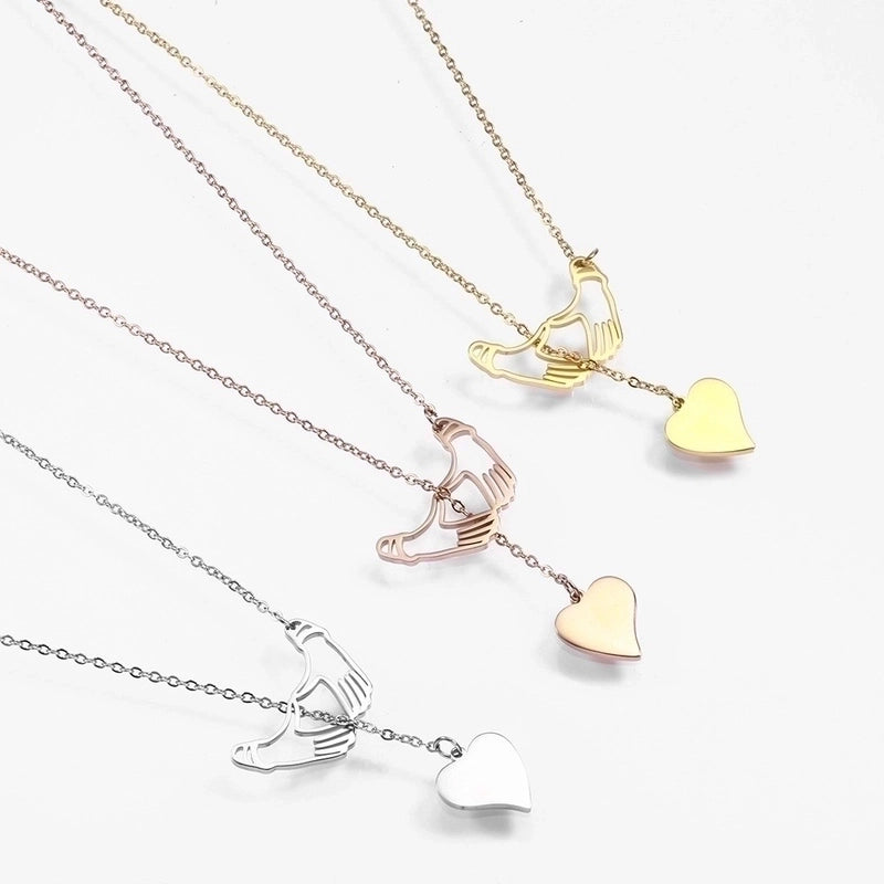304 Stainless Steel 18K Gold Plated IG Style Classic Style Commute Plating Animal Heart Shape Feather Pendant Necklace