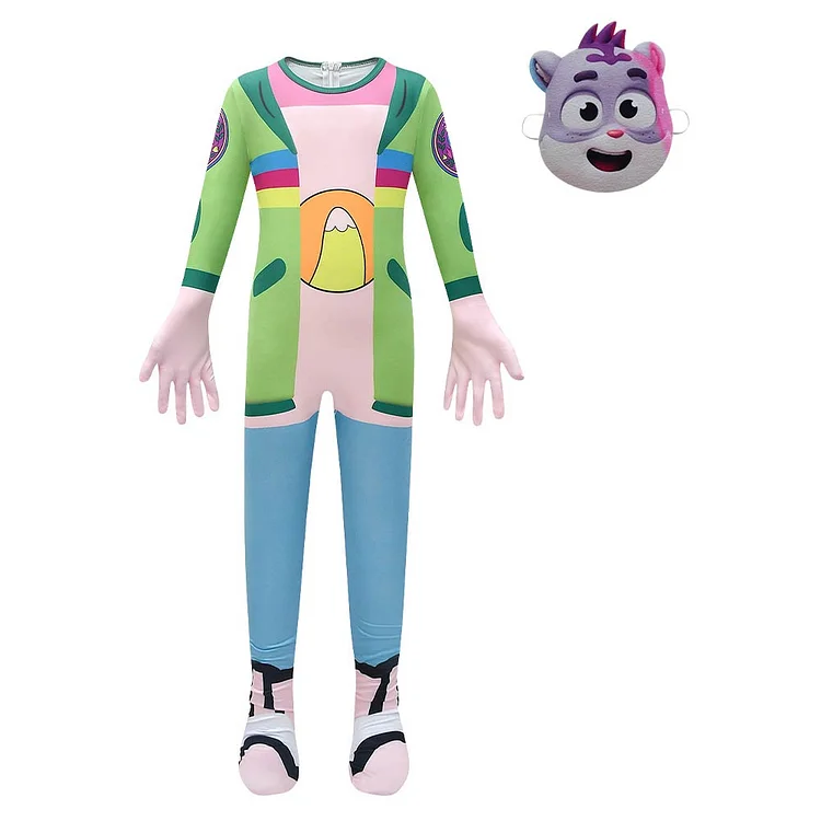 Kids Children The Creature Cases Sam Snow Green Jumpsuit Outfits Cosplay Costume Halloween Carnival Suit